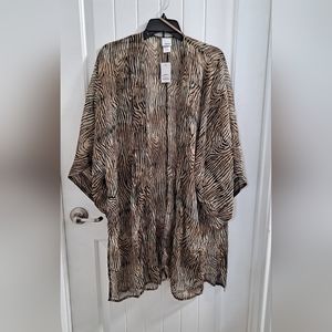 Sonoma animal print open kimono coverup